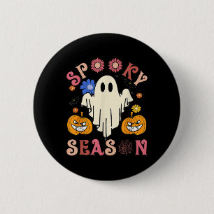 Badge Rond 5 Cm Saison Éffrayante super mignonne Ghost Holding Cit