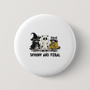 Badge Rond 5 Cm Saison Éffrayante T Du Raccoon D'Halloween éffraya