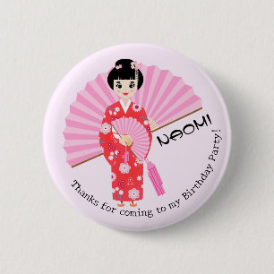 Badge Rond 5 Cm Sakura Cerry Blossom Japonaise Fête d'Anniversaire