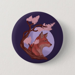 Badge Rond 5 Cm Sakura Fox