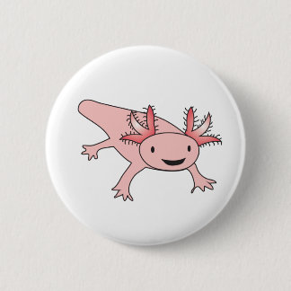 Badge Rond 5 Cm Salamandre mignonne d'Axolotl