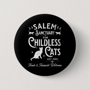 Badge Rond 5 Cm Salem Sanctuaire Chat sans enfant Chat Vintage cui