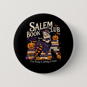 Badge Rond 5 Cm Salem Witch Book Club Halloween Lecture Livre Love