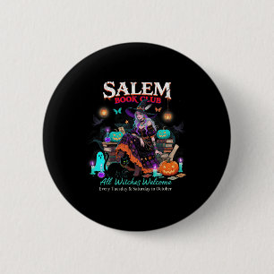 Badge Rond 5 Cm Salem Witch Book Club Halloween Lecture Livre Love