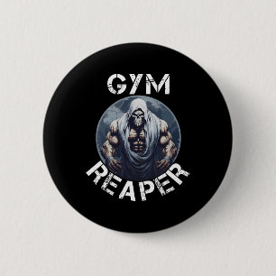 Badge Rond 5 Cm Salle de sport Reaper Fitness Halloween Skeleton W