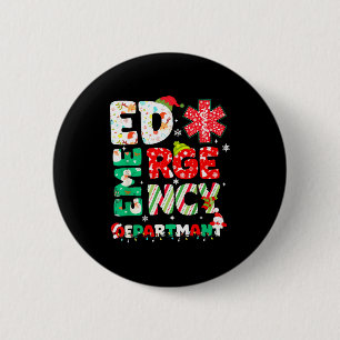 Badge Rond 5 Cm Salle d'urgence de Noël Urgences Infirmière Rn Dép
