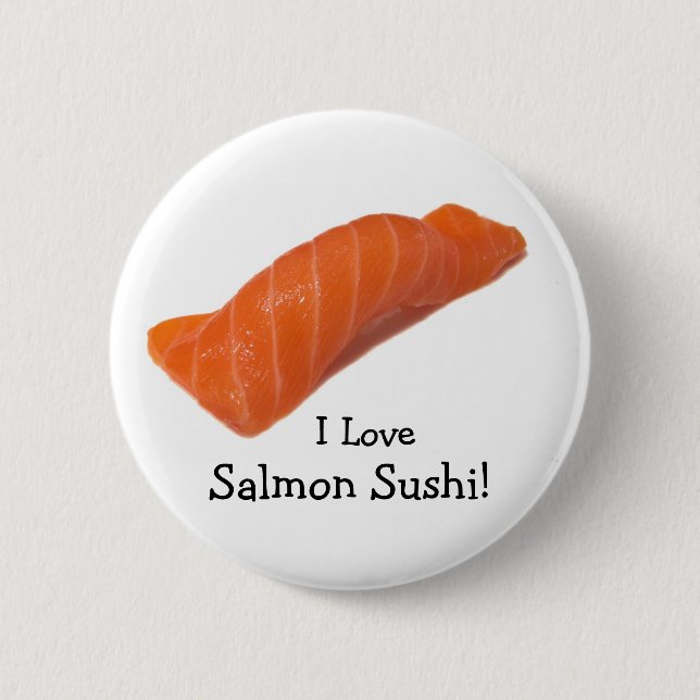 Badge Rond 5 Cm salmonsushi, I Love , Sushi Saumon! (Devant)