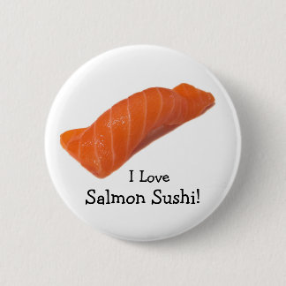 Badge Rond 5 Cm salmonsushi, I Love , Sushi Saumon!