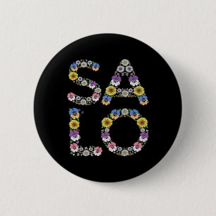Badge Rond 5 Cm Salo - Nourriture drôle d'Ukraine Floral Ukrainien