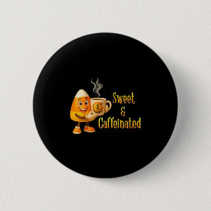 Badge Rond 5 Cm Salon De Café De Corn À Sucre Et Caffiné Pour Femm