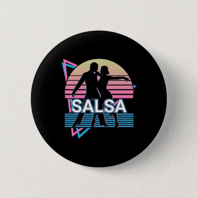 Badge Rond 5 Cm Salsa Dancing Salsa (Devant)