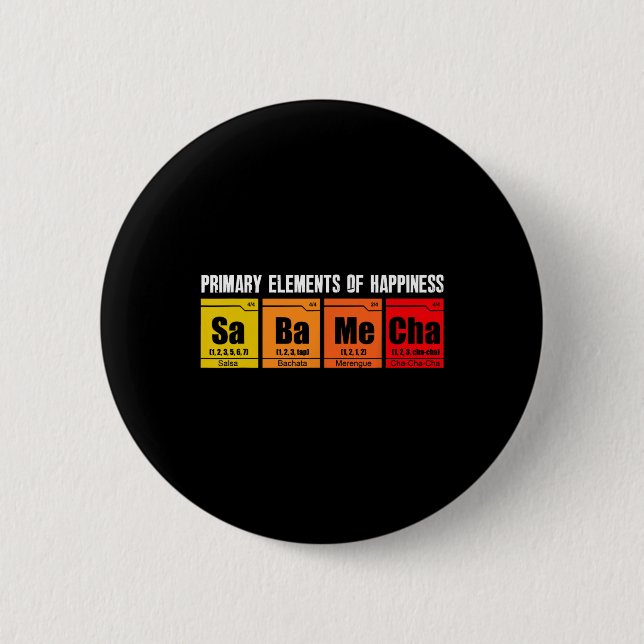 Badge Rond 5 Cm Salsa Salsa Bachata Merengue Danse (Devant)