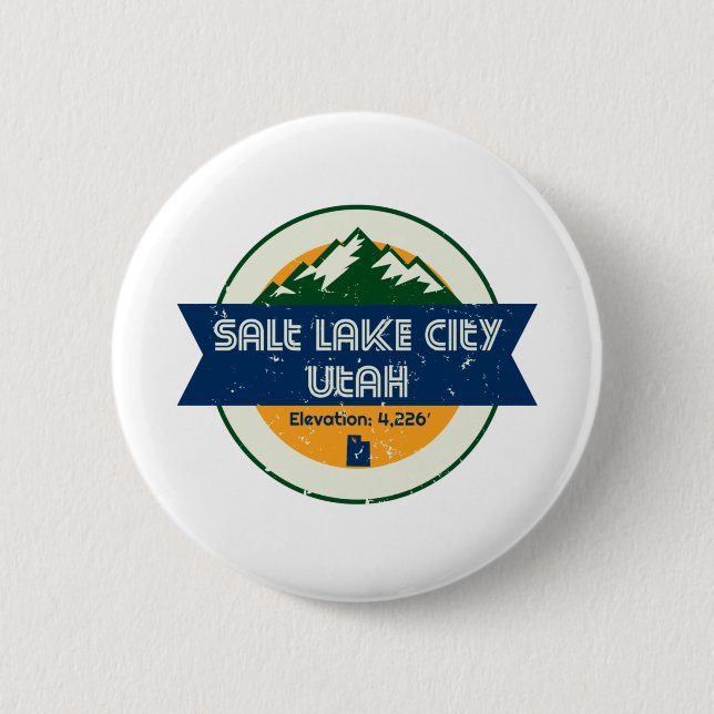 Badge Rond 5 Cm Salt Lake City Utah (Devant)