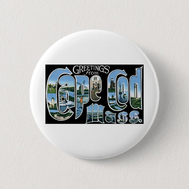 Badge Rond 5 Cm Salut de Cape Cod (Devant)