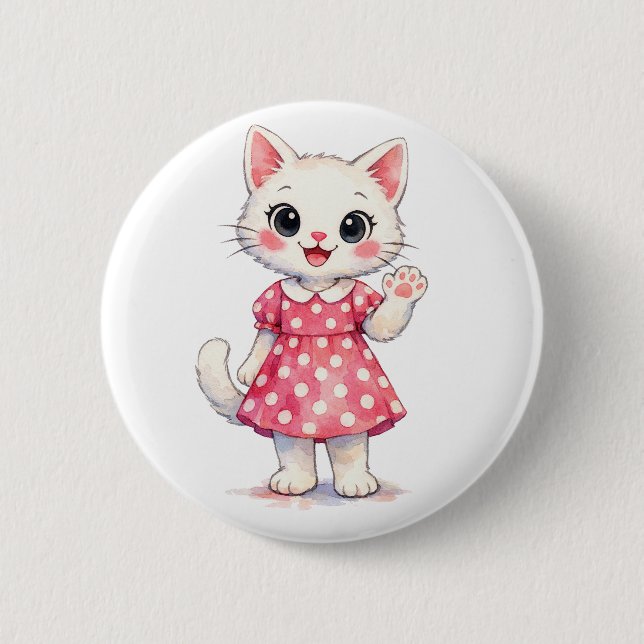 Badge Rond 5 Cm Salut Kitty! (Devant)