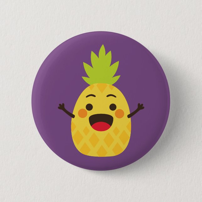 Badge Rond 5 Cm Salut les amis ! Illustration de l'ananas (Devant)