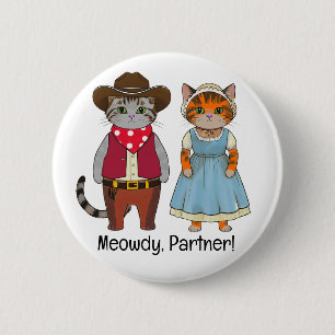 Badge Rond 5 Cm Salut partenaire chats du far west