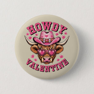 Badge Rond 5 Cm Salut Saint-Valentin Vache Saint Valentin Coquette