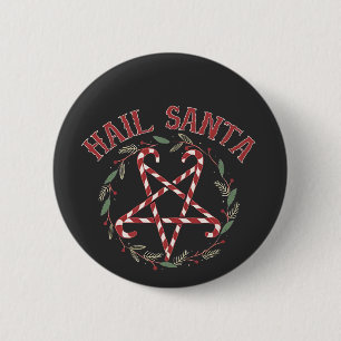 Badge Rond 5 Cm Salut Satan Noël Krampus Xmas Devil Candy