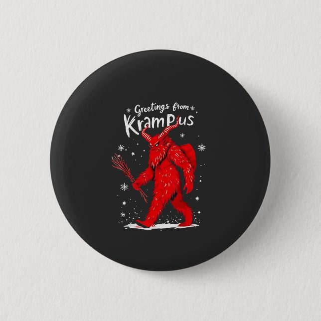 Badge Rond 5 Cm Salutation de Noël de Krampus Xmas (Devant)
