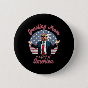 Badge Rond 5 Cm Salutation Du Golfe De L'Amérique Trump Patrio