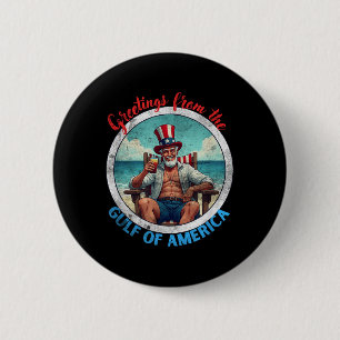 Badge Rond 5 Cm Salutation Du Golfe De L'Amérique Trump Patrio