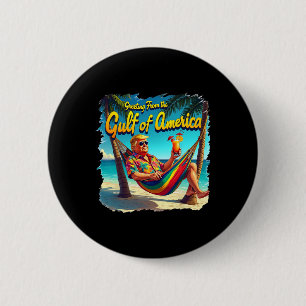 Badge Rond 5 Cm Salutation Du Golfe De L'Amérique Trump Patrio