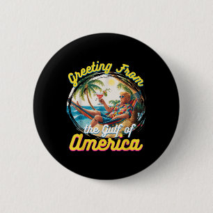 Badge Rond 5 Cm Salutation Du Golfe Des États-Unis Trump