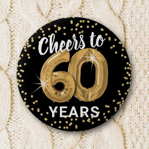 Badge Rond 5 Cm Salutations à 60 ans   60e anniversaire