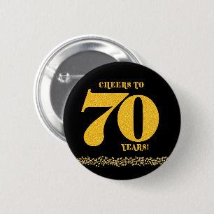 Badge Rond 5 Cm Salutations à 70 ans Anniversaire 70e année
