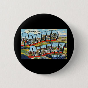 Badge Rond 5 Cm Salutations de désert peint Arizona