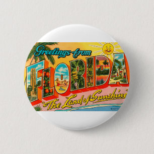 Badge Rond 5 Cm Salutations De Floride
