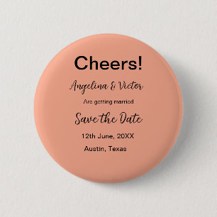Badge Rond 5 Cm Salutations enregistrer la date simple minimaliste