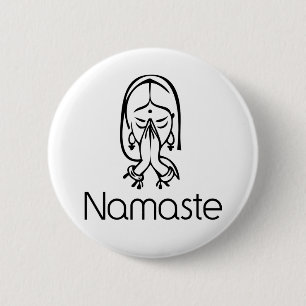 Badge Rond 5 Cm Salutations - Namaste