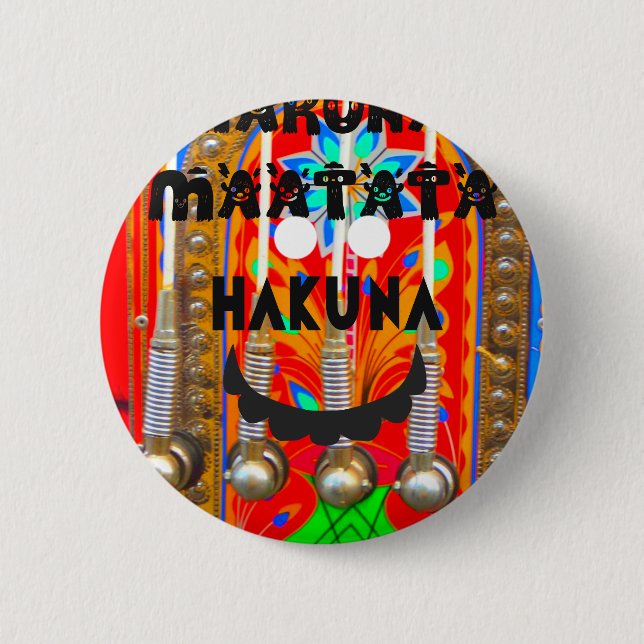 Badge Rond 5 Cm Samba couleurs du carnaval Hakuna Matata blings.pn (Devant)
