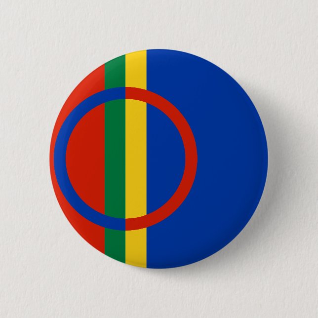 Badge Rond 5 Cm Sami, Finlande (Devant)