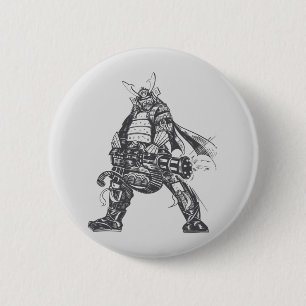 Badge Rond 5 Cm Samouraï Gunner