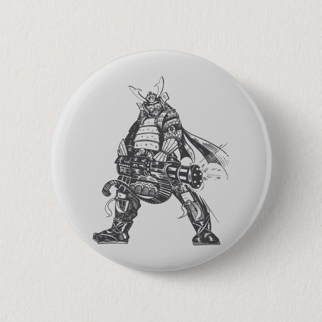 Badge Rond 5 Cm Samouraï Gunner (Devant)