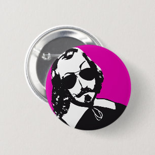 Badge Rond 5 Cm Samuel de Champlain Hipster lunettes futur Québec