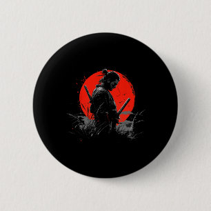 Badge Rond 5 Cm Samurai Spirit Graphic Modern Warrior's