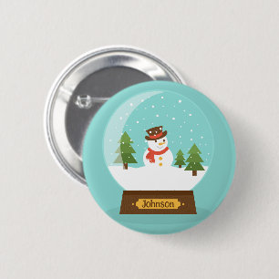 Badge Rond 5 Cm S'AMUSER ! Bouton Snowman - Personnalisé -Ajouter