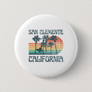 Badge Rond 5 Cm San Clemente Californie Plage Vacances d'été Vint
