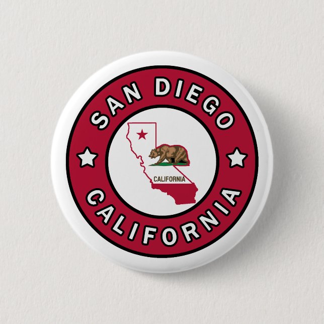 Badge Rond 5 Cm San Diego California (Devant)