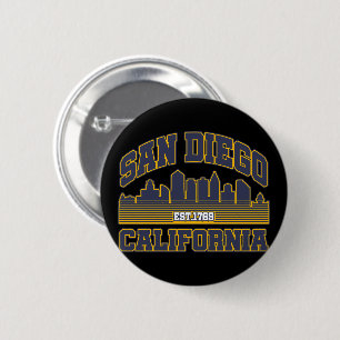 Badge Rond 5 Cm San Diego, Californie