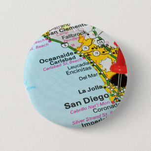 Badge Rond 5 Cm San Diego, la Californie