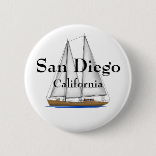 Badge Rond 5 Cm San Diego la Californie