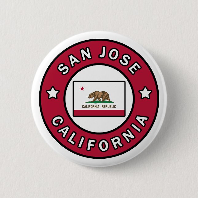 Badge Rond 5 Cm San Jose Californie (Devant)