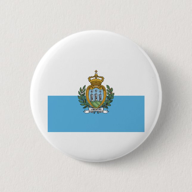 Badge Rond 5 Cm San Marein - Drapeau Saint-Marin (Devant)
