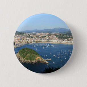 Badge Rond 5 Cm San Sebastian Pays basque Espagne Vue pittoresque