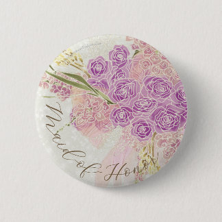 Badge Rond 5 Cm San Telmo Terracotta Bow Dusty Rose Bouquet-MOH